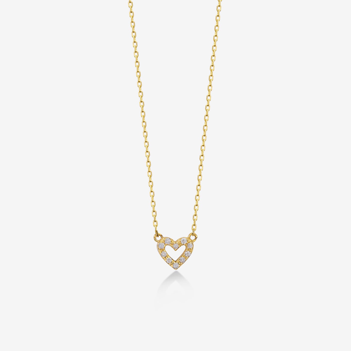Diamond Heart 14k Solid Gold Necklace for Women