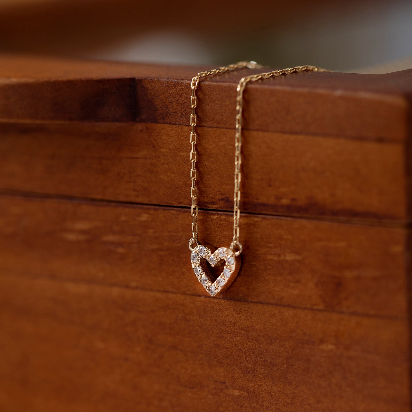 Diamond Heart 14k Solid Gold Necklace for Women