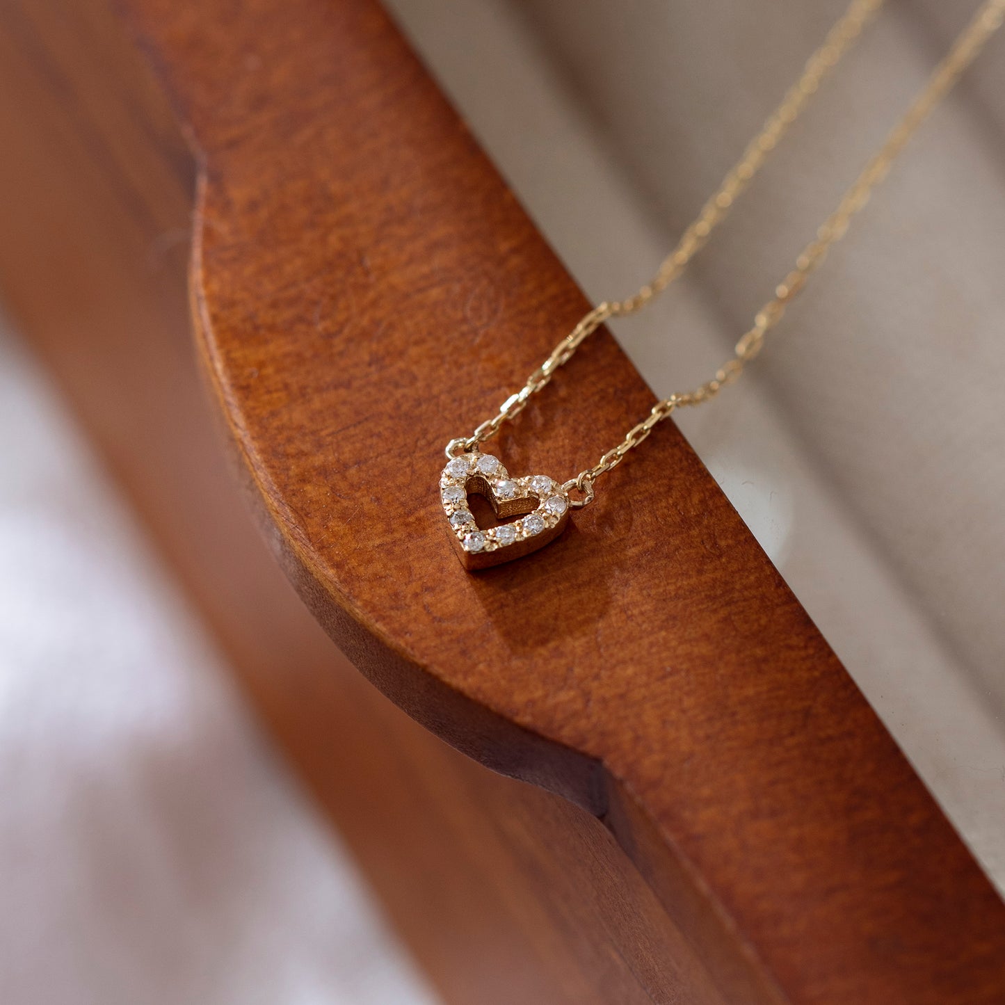 Diamond Heart 14k Solid Gold Necklace for Women