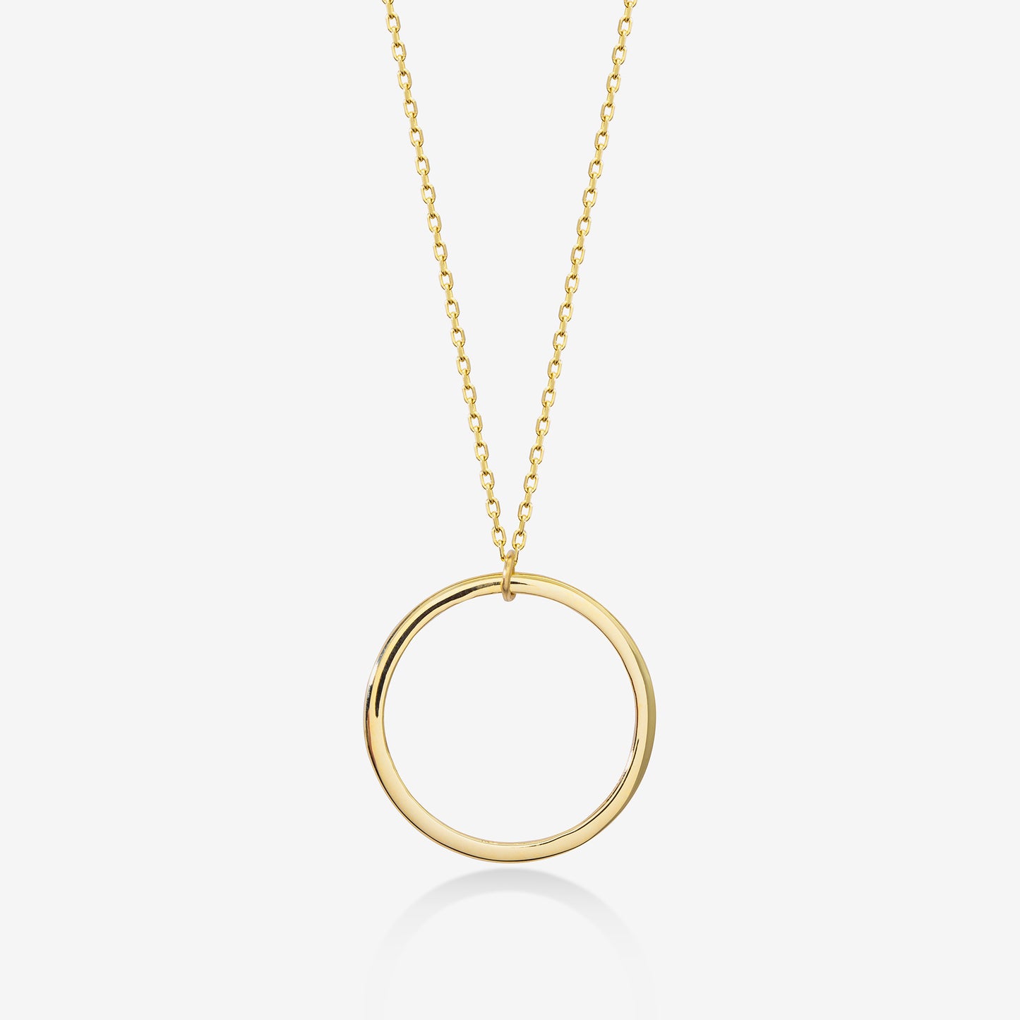 14k Solid Gold Circle Neclace for Women