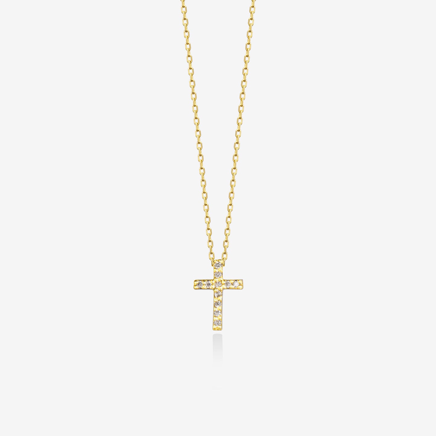 14k Gold Diamond Cross Necklace for Women