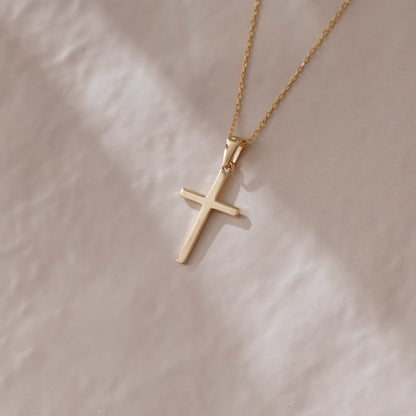 14k Solid Gold Cross Neclace for Women