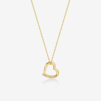 Diamond Heart Necklace in 14k Gold for Women
