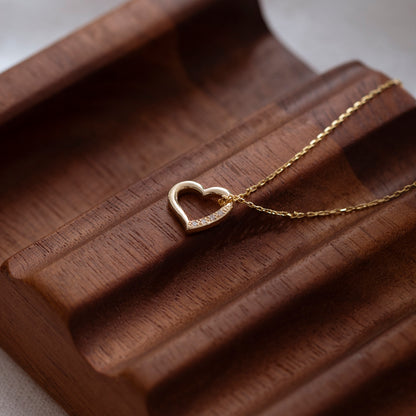 Diamond Heart Necklace in 14k Gold for Women