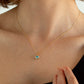 14k Solid Gold Heart Evil Eye Necklace for Women