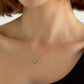 14k Solid Gold Heart Evil Eye Necklace for Women