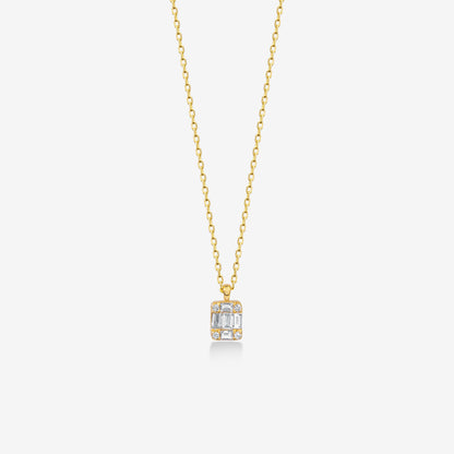 0.16 CT Diamond Baguette Cut Necklace for Women