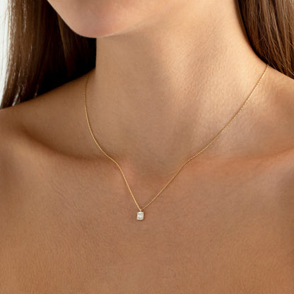 0.16 CT Diamond Baguette Cut Necklace for Women