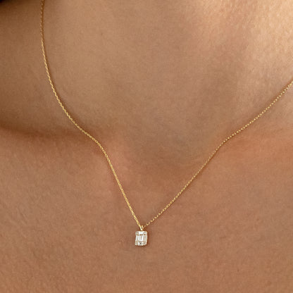 0.16 CT Diamond Baguette Cut Necklace for Women