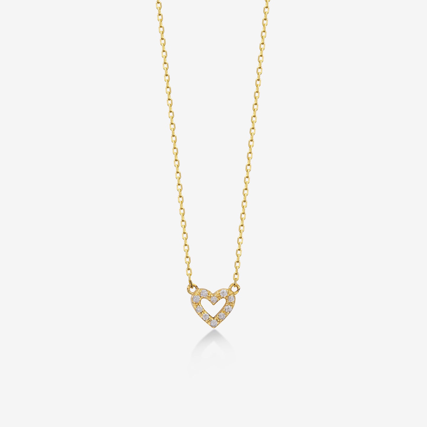 Diamond Heart 14k Solid Gold Necklace for Women