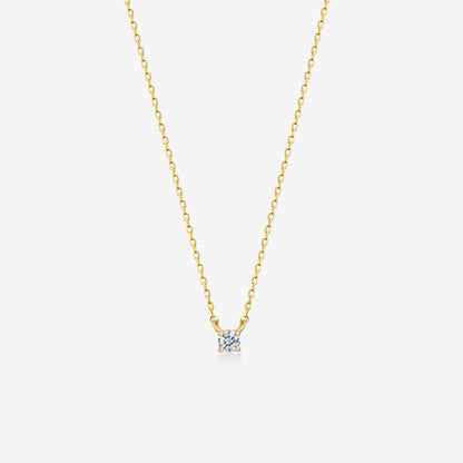 0.20 Ct Diamond Solitaire Necklace in 14k Solid Gold