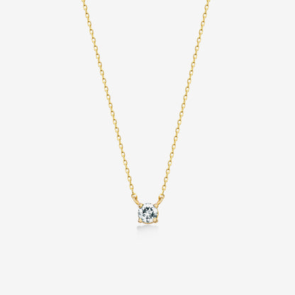 0.20 Ct Diamond Solitaire Necklace in 14k Solid Gold