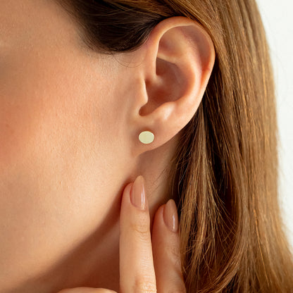 Disc Stud Earrings in 14k Solid Gold For Women