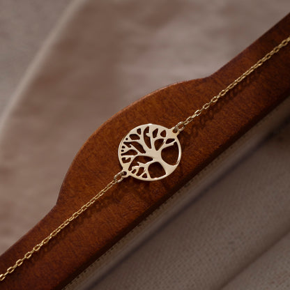 Flower Bracelet in 14k Solid Gold For Women