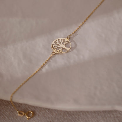 Flower Bracelet in 14k Solid Gold For Women
