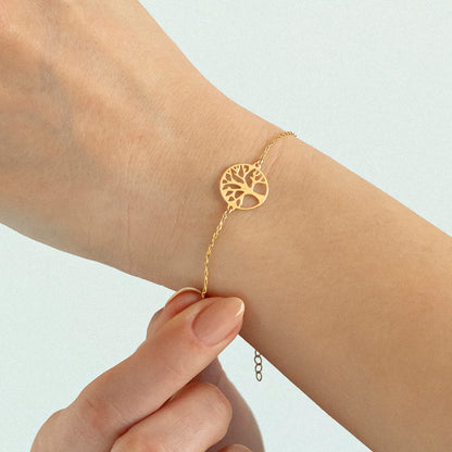 Flower Bracelet in 14k Solid Gold For Women