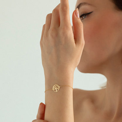 Flower Bracelet in 14k Solid Gold For Women